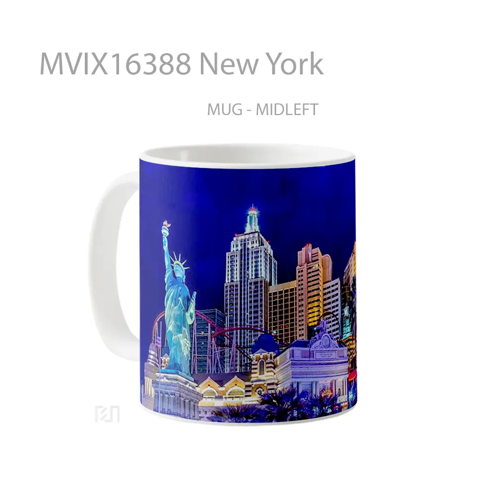 Mug New York Full Wrap Lanscape - All-side / Desain