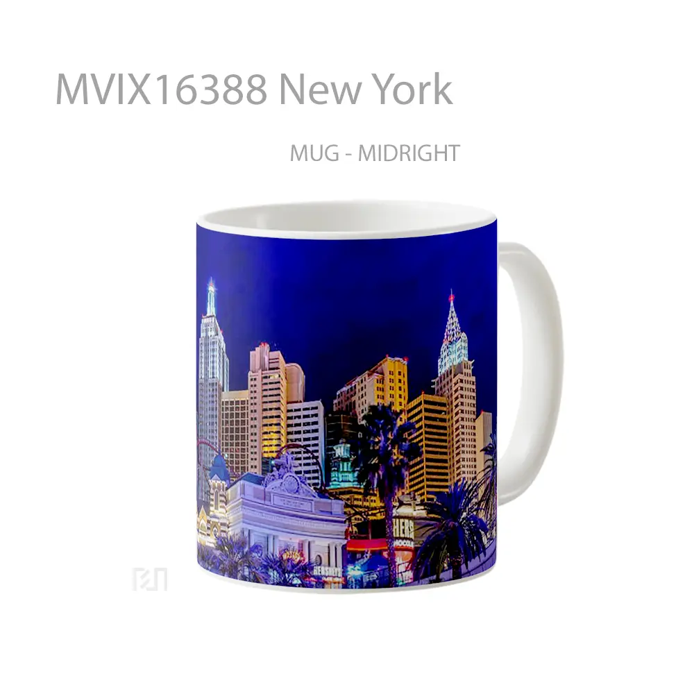 Mug New York Full Wrap Lanscape - All-side / Desain