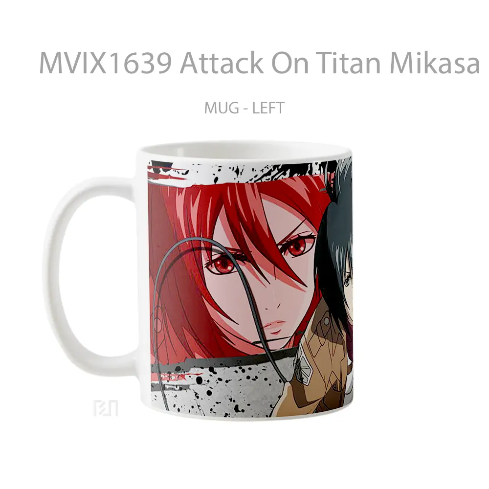 Mug Attack On Titan Mikasa Full Wrap Lanscape - All-side / Desain