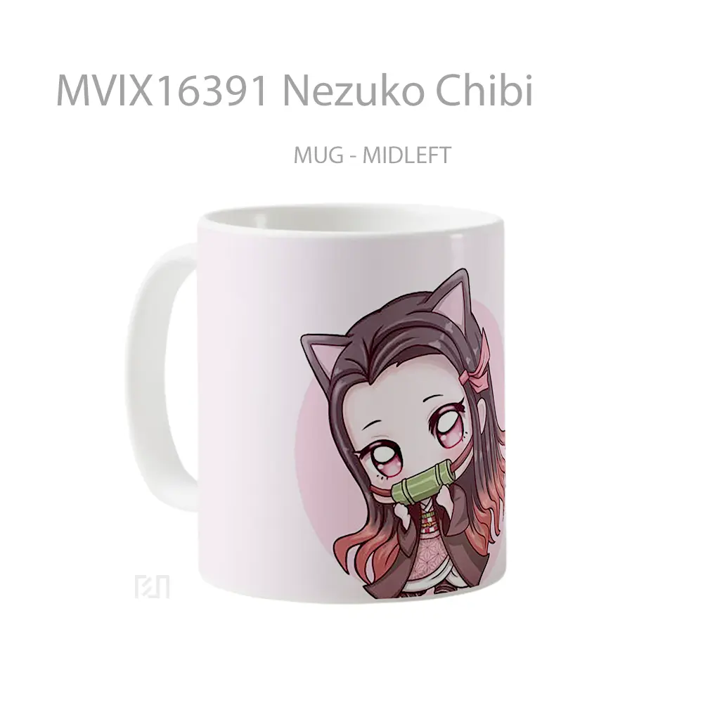 Mug Nezuko Chibi Full Wrap Lanscape - All-side / Desain