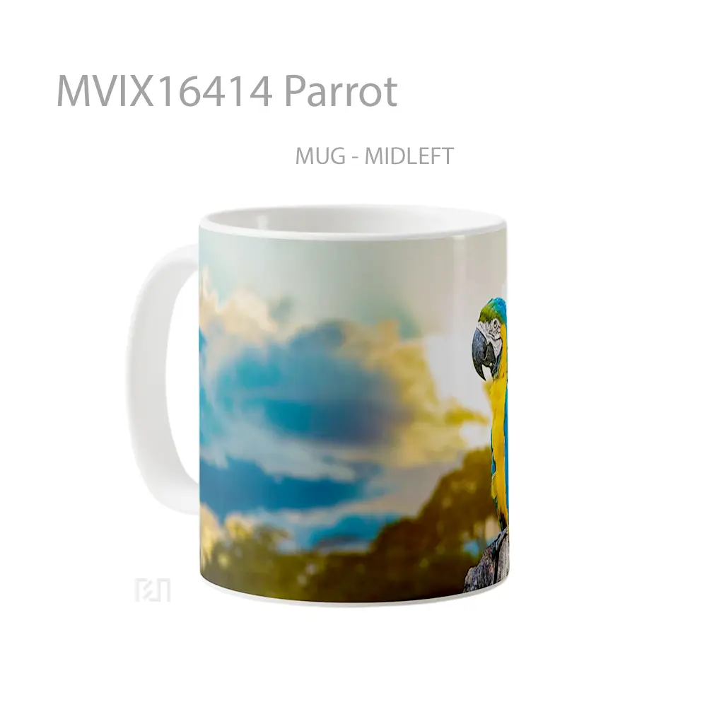Mug Parrot Full Wrap Lanscape - All-side / Desain
