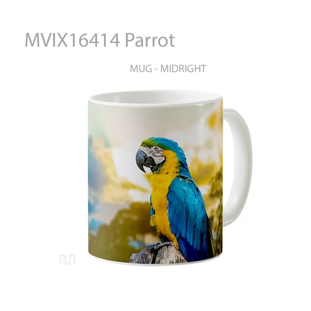 Mug Parrot Full Wrap Lanscape - All-side / Desain