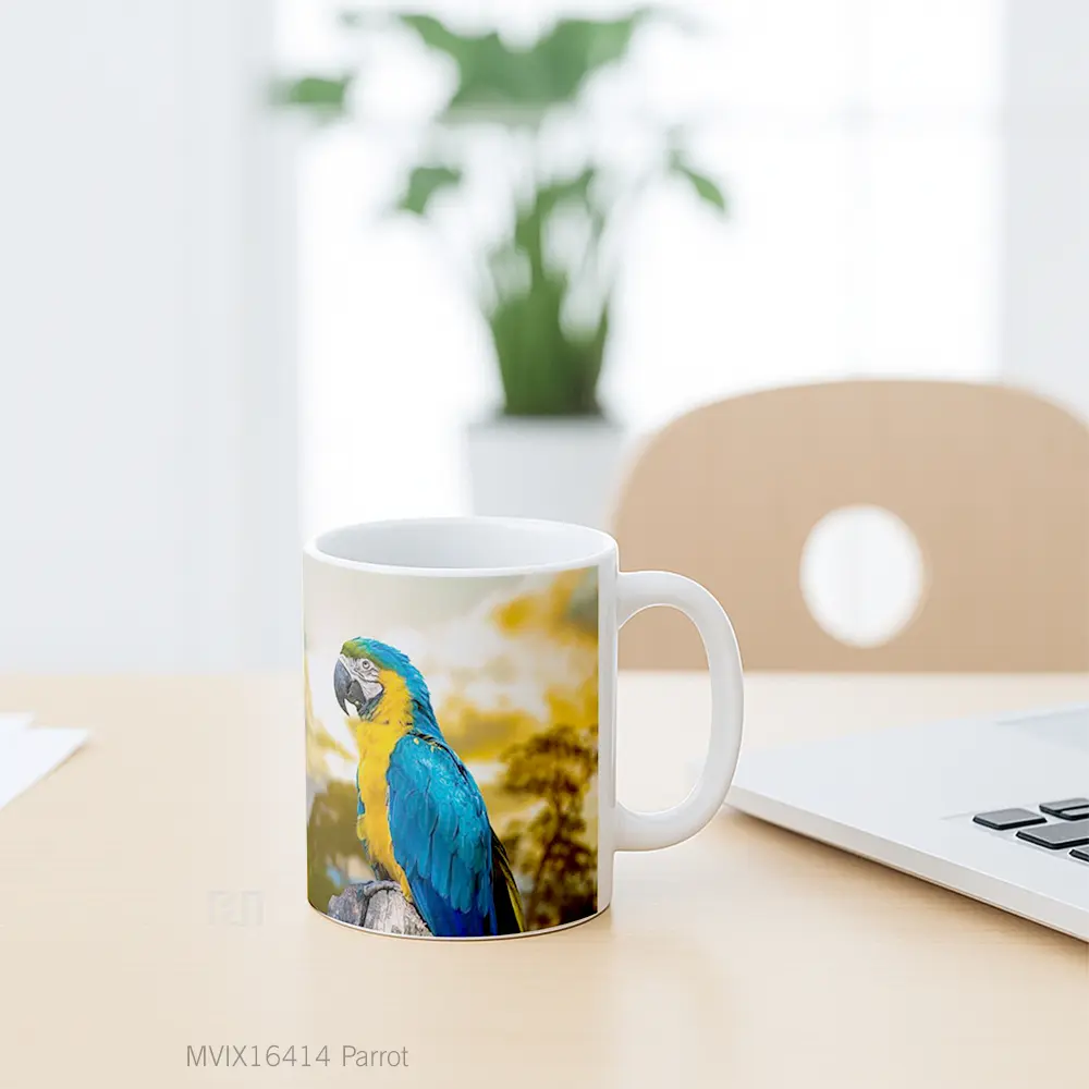Mug Parrot Full Wrap Lanscape - All-side / Desain
