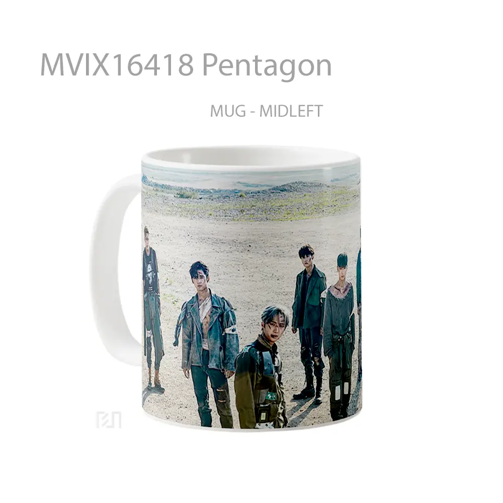 Mug Pentagon Full Wrap Lanscape - All-side / Desain