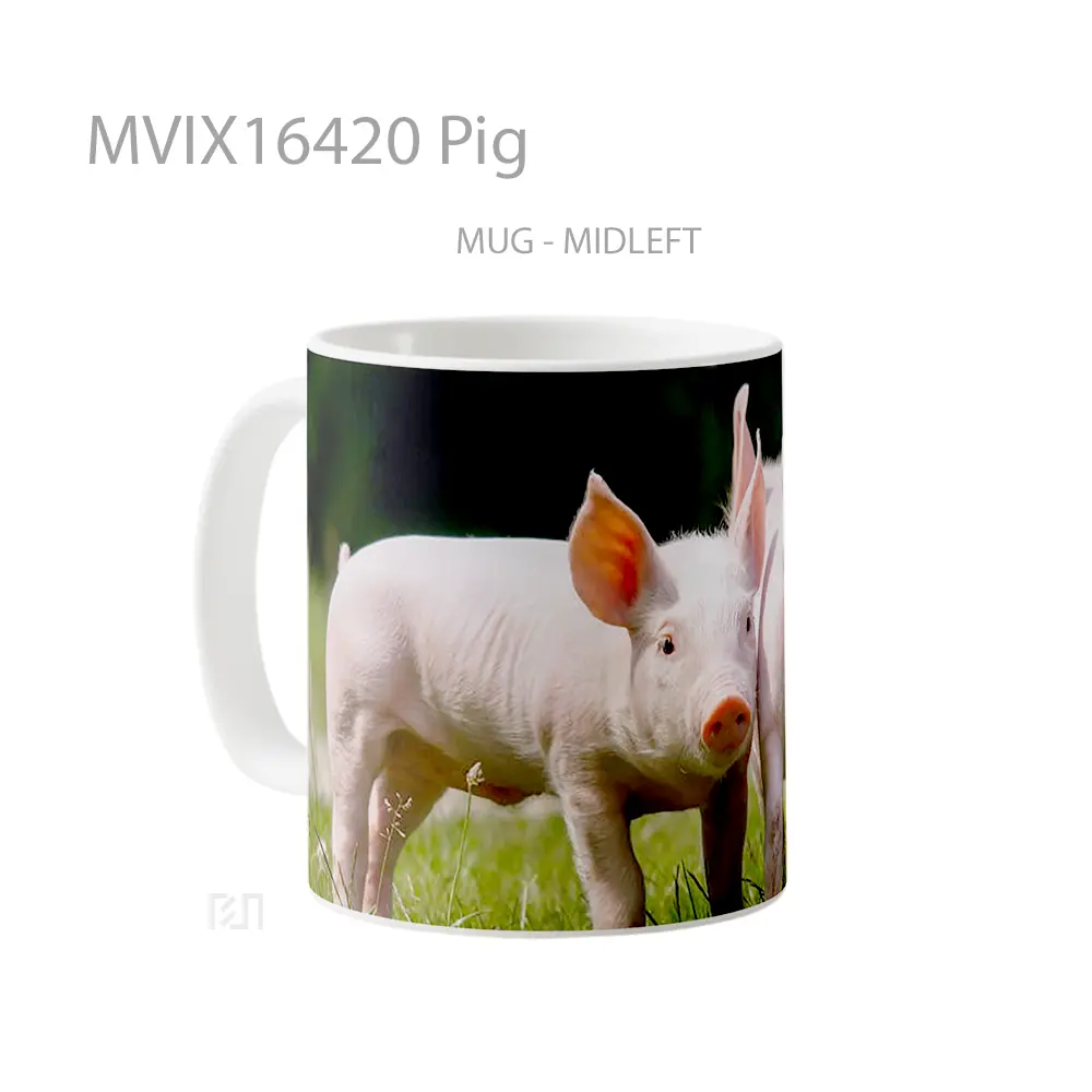 Mug Pig Full Wrap Lanscape - All-side / Desain