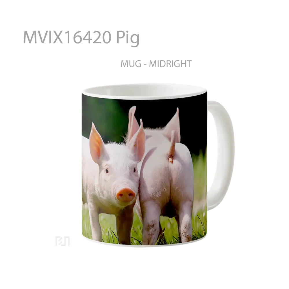 Mug Pig Full Wrap Lanscape - All-side / Desain