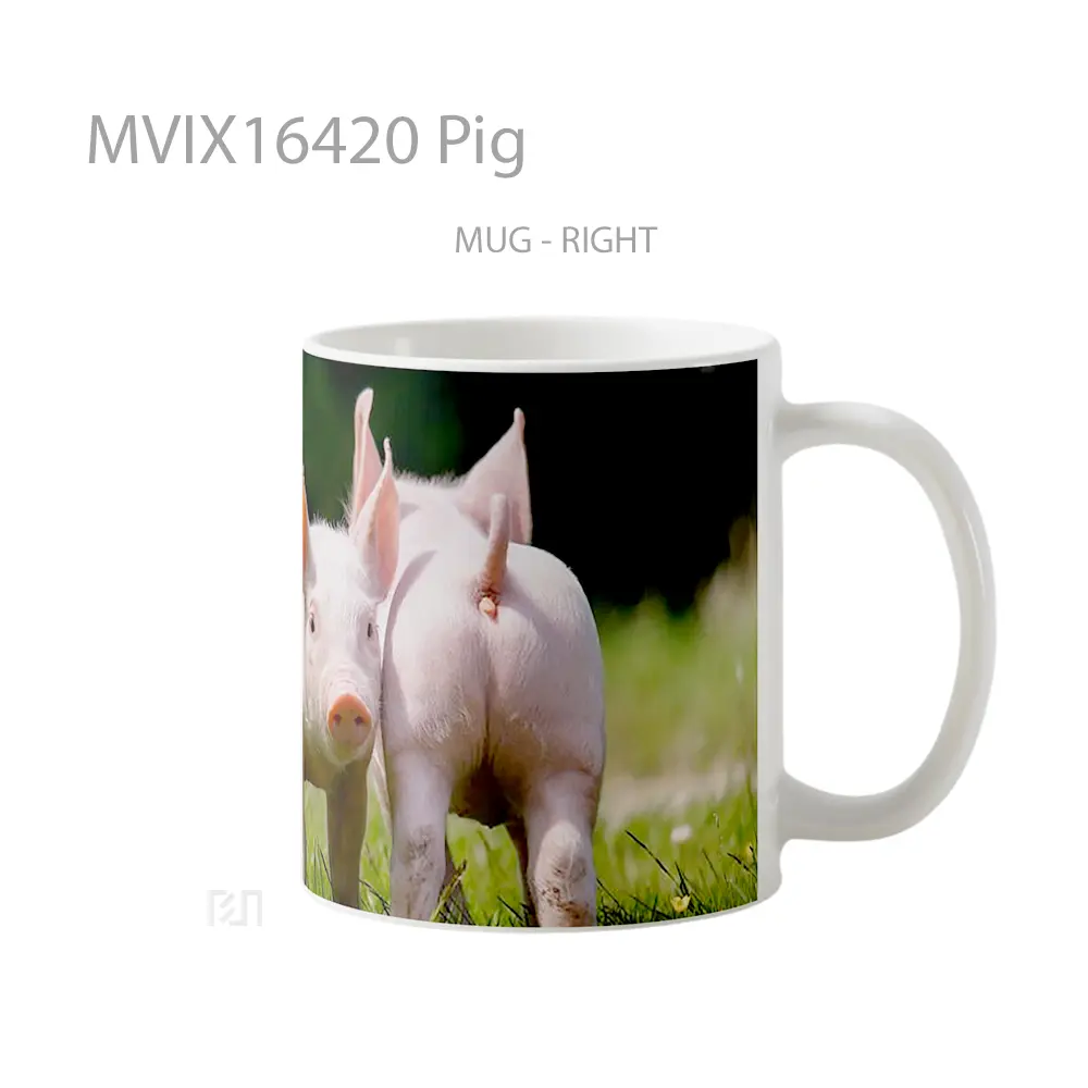 Mug Pig Full Wrap Lanscape - All-side / Desain