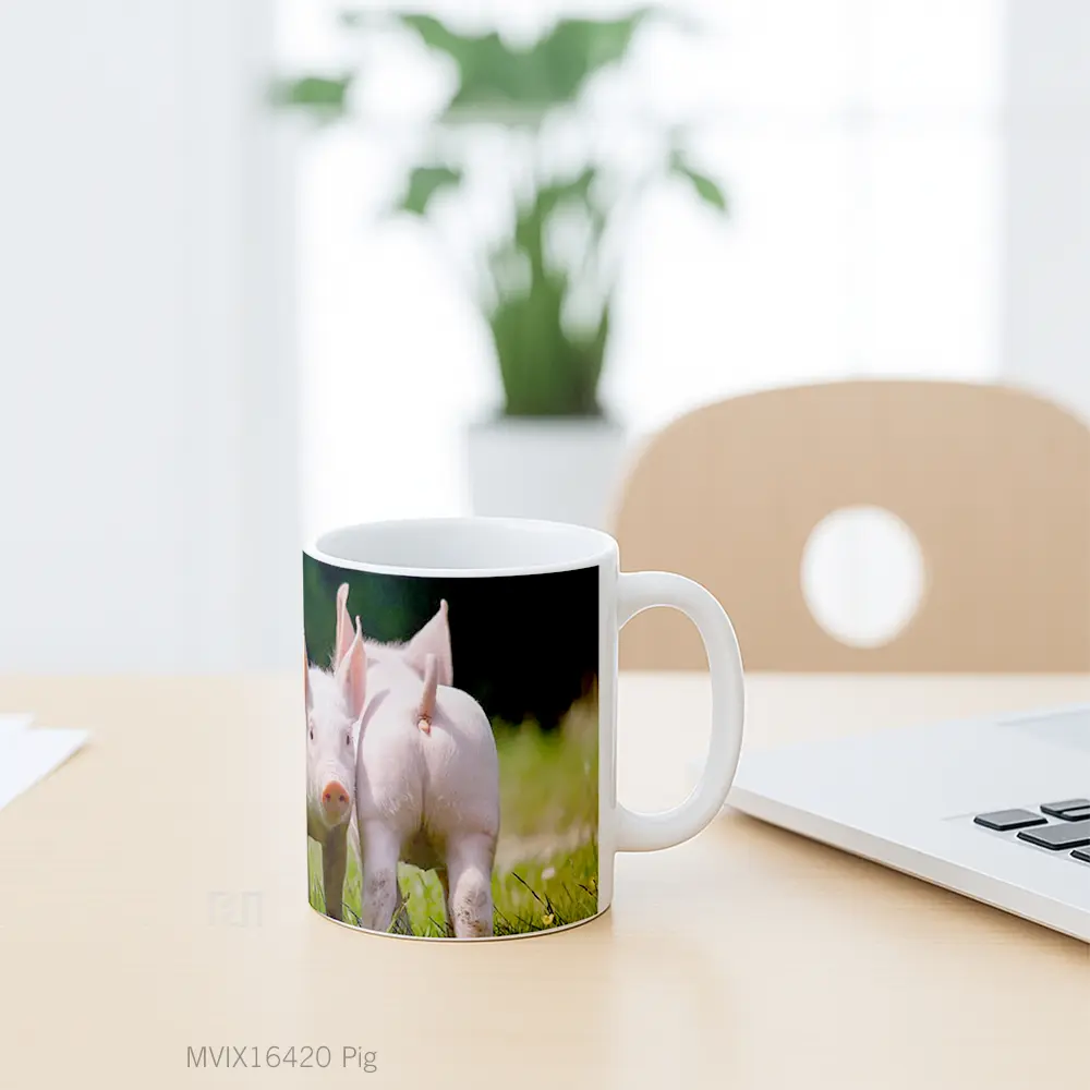 Mug Pig Full Wrap Lanscape - All-side / Desain