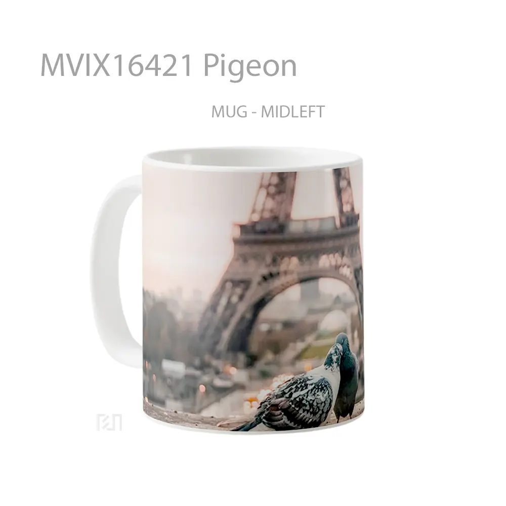Mug Pigeon Full Wrap Lanscape - All-side / Desain