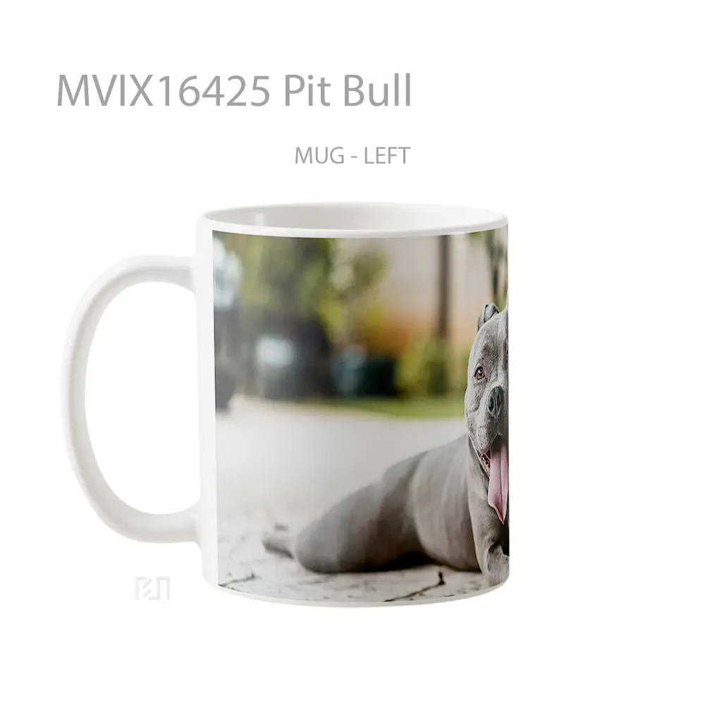 Mug Pit Bull Full Wrap Lanscape - All-side / Desain