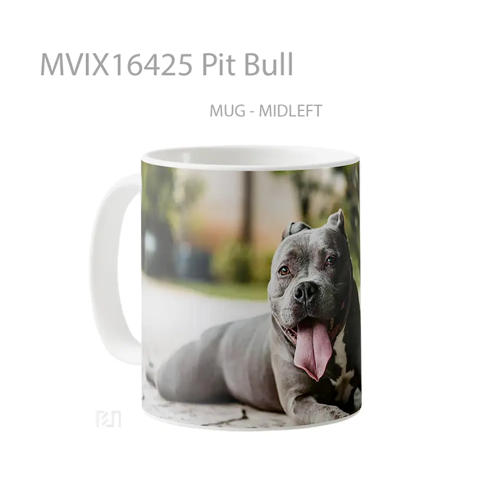 Mug Pit Bull Full Wrap Lanscape - All-side / Desain
