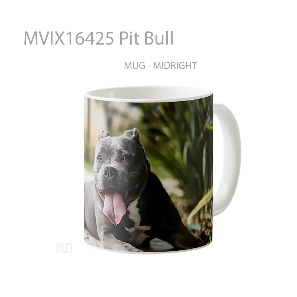 Mug Pit Bull Full Wrap Lanscape - All-side / Desain