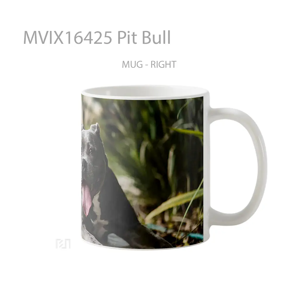 Mug Pit Bull Full Wrap Lanscape - All-side / Desain