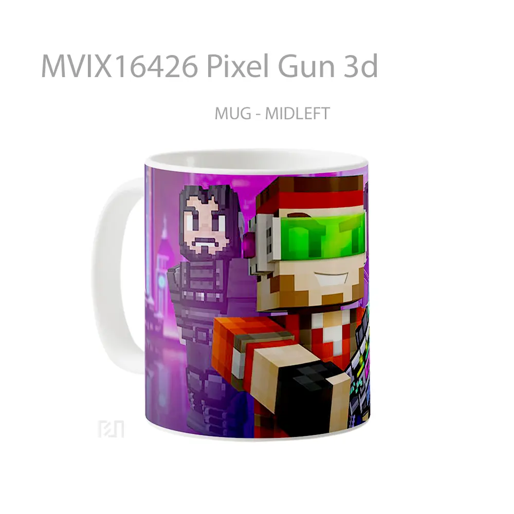 Mug Pixel Gun 3D Full Wrap Lanscape - All-side / Desain