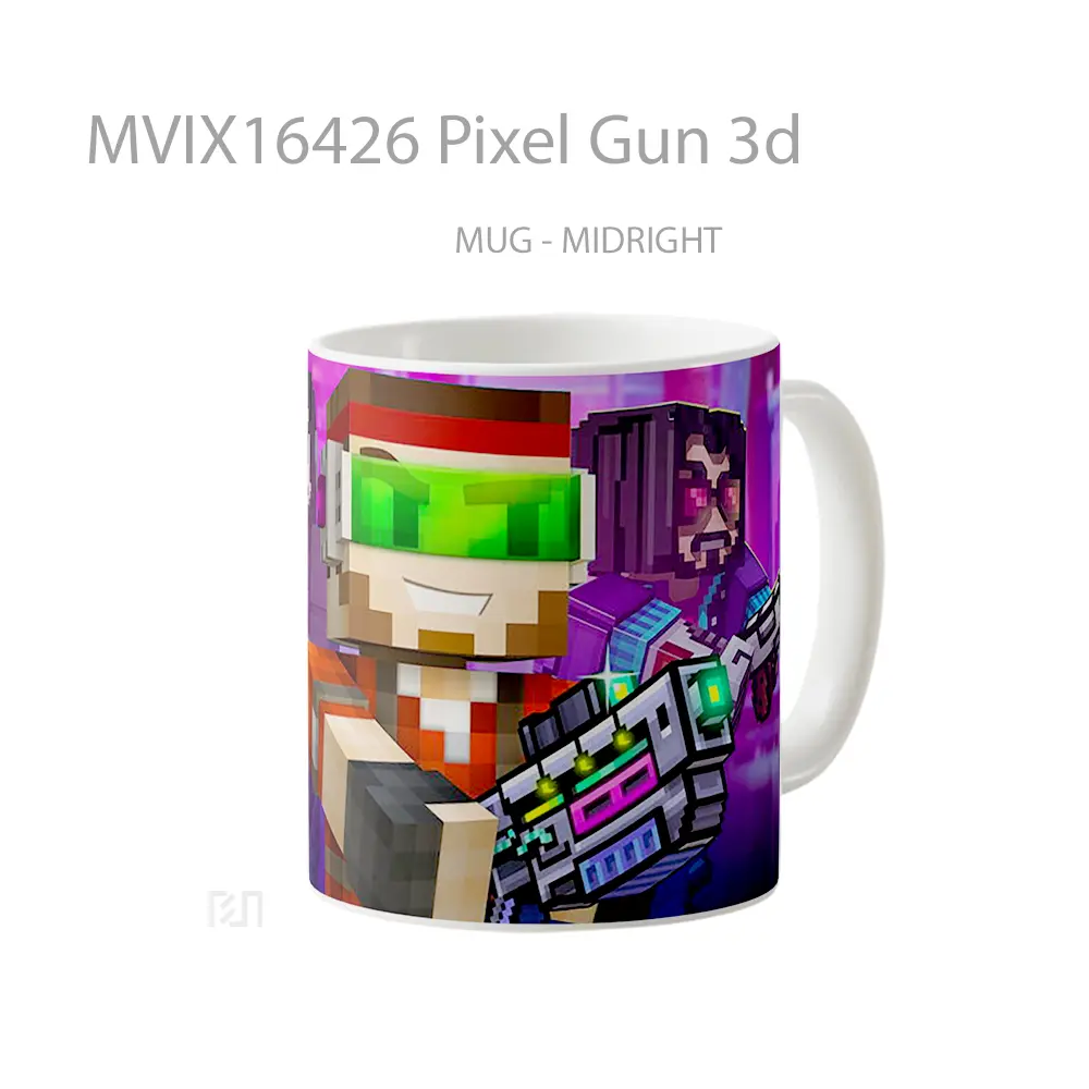 Mug Pixel Gun 3D Full Wrap Lanscape - All-side / Desain