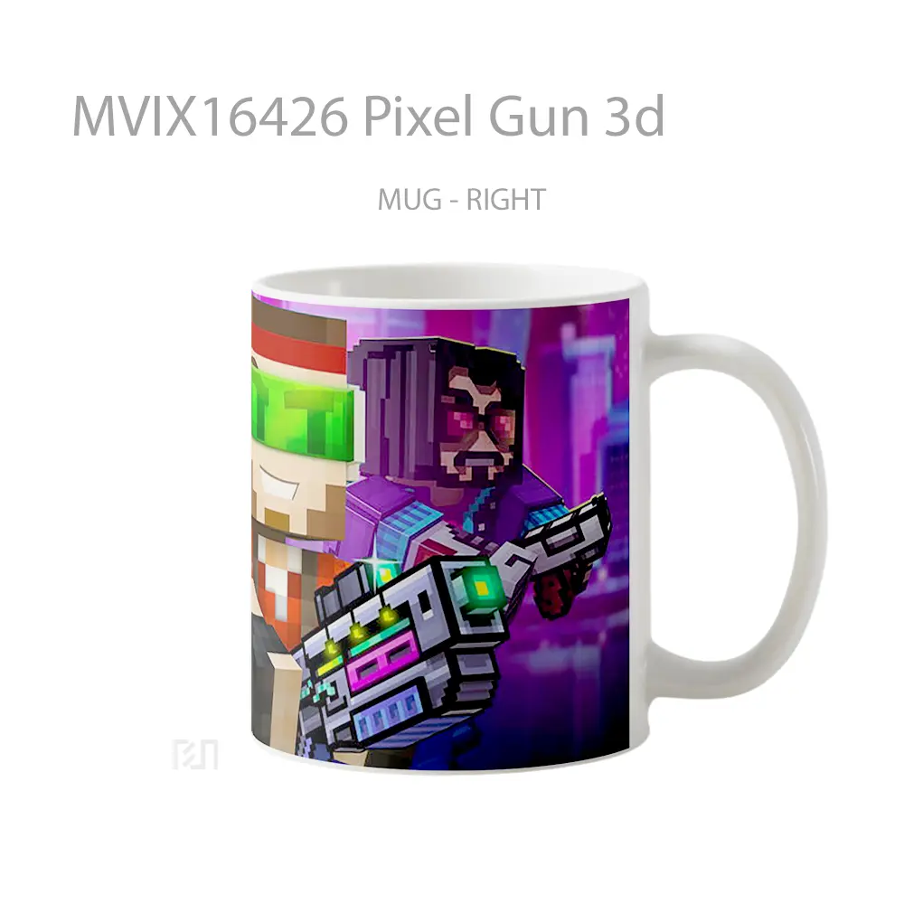 Mug Pixel Gun 3D Full Wrap Lanscape - All-side / Desain