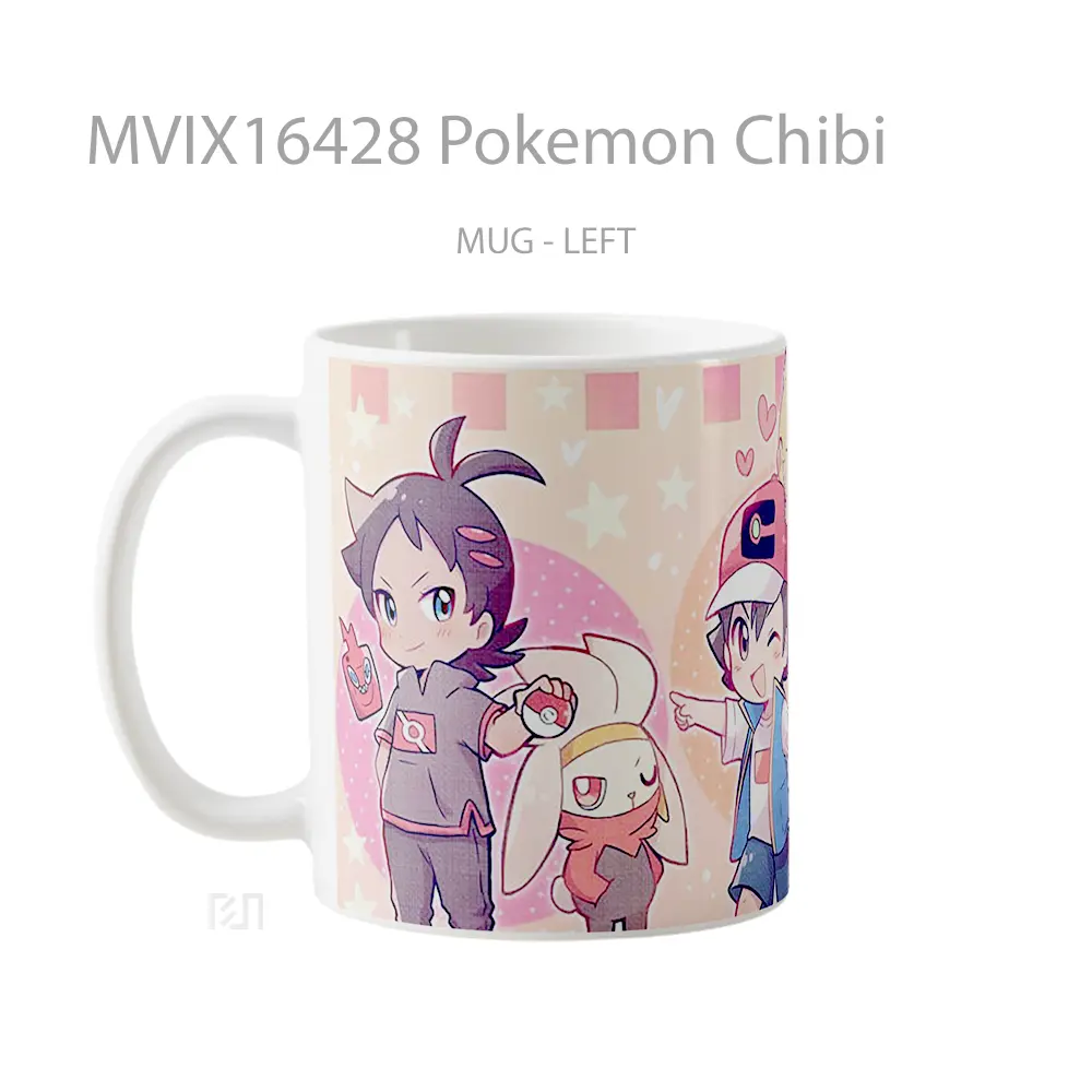 Mug Pokemon Chibi Full Wrap Lanscape - All-side / Desain