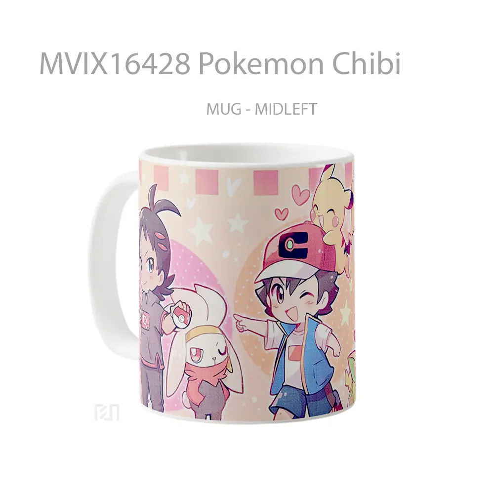 Mug Pokemon Chibi Full Wrap Lanscape - All-side / Desain