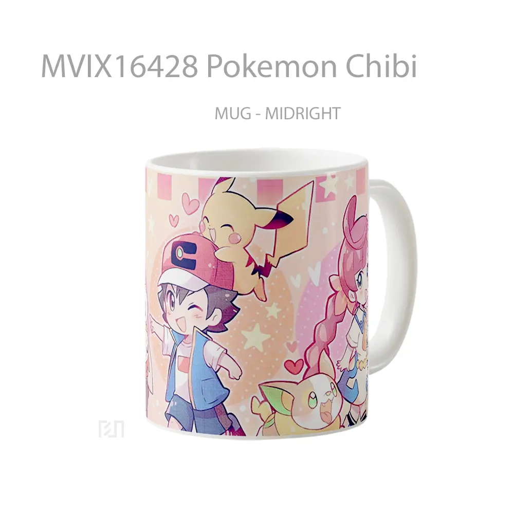 Mug Pokemon Chibi Full Wrap Lanscape - All-side / Desain