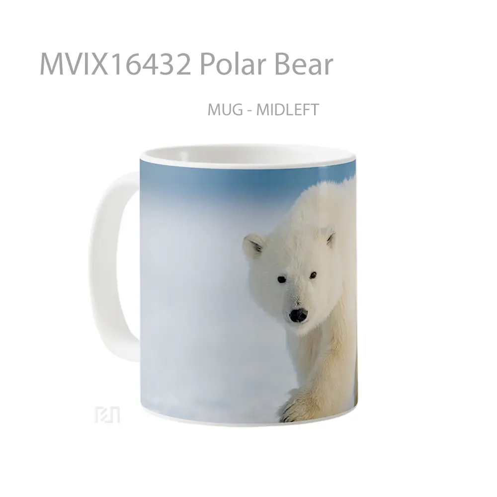 Mug Polar Bear Full Wrap Lanscape - All-side / Desain