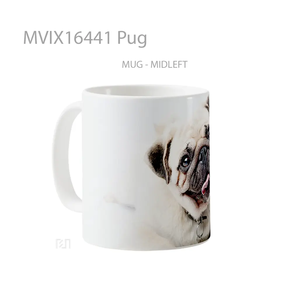 Mug Pug Full Wrap Lanscape - All-side / Desain