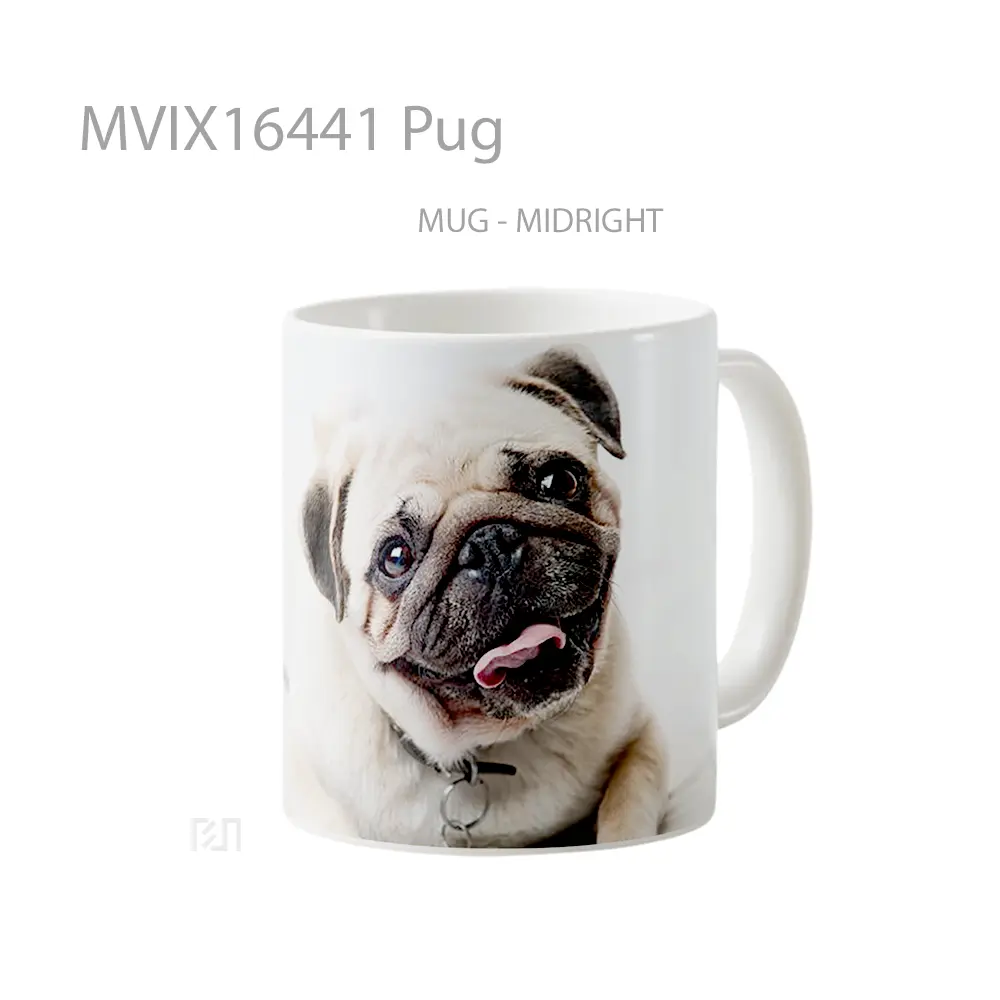 Mug Pug Full Wrap Lanscape - All-side / Desain