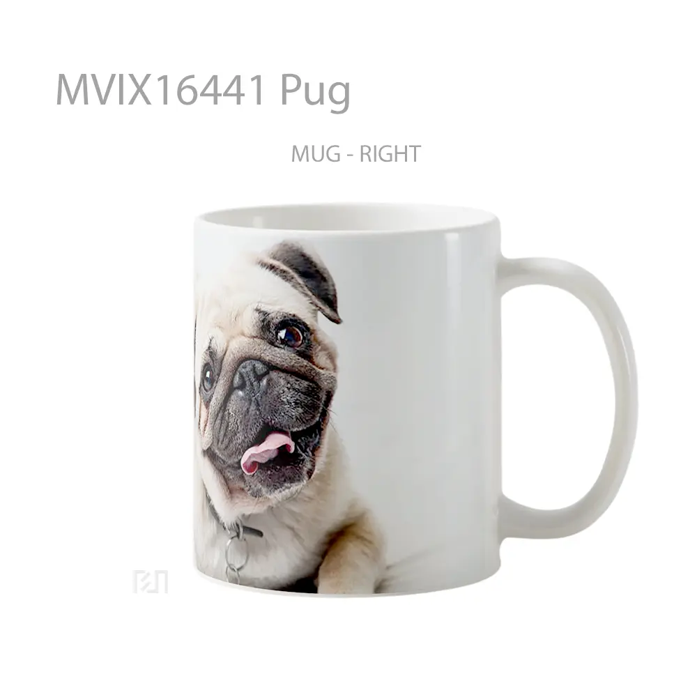 Mug Pug Full Wrap Lanscape - All-side / Desain