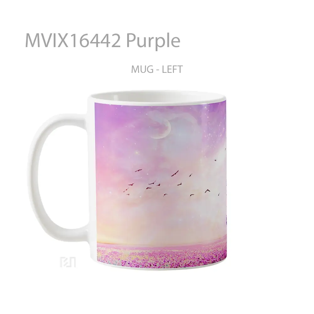 Mug Purple Full Wrap Lanscape - All-side / Desain