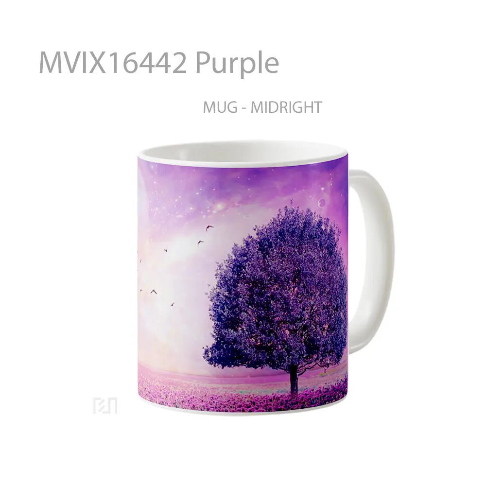 Mug Purple Full Wrap Lanscape - All-side / Desain