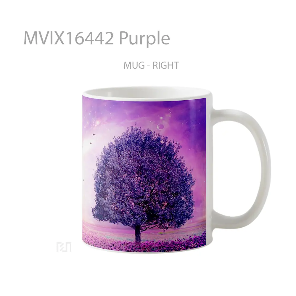 Mug Purple Full Wrap Lanscape - All-side / Desain