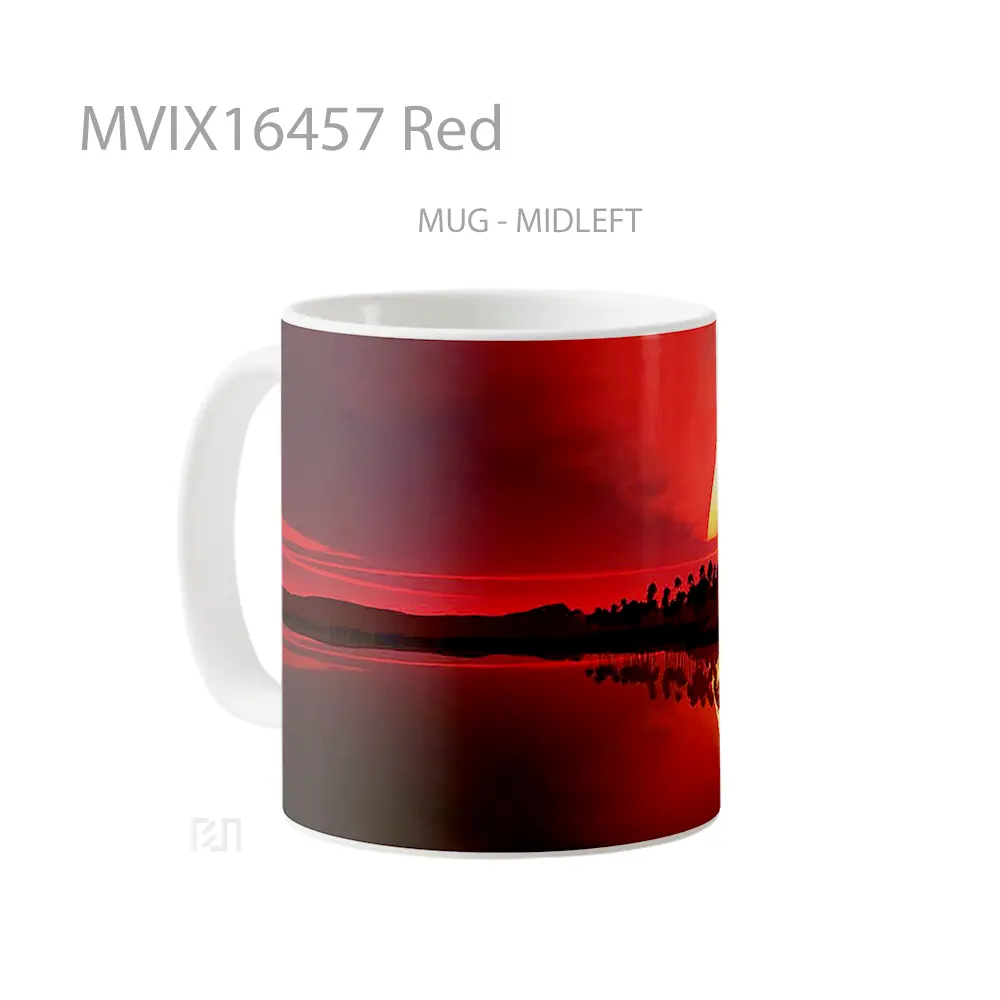 Mug Red Full Wrap Lanscape - All-side / Desain