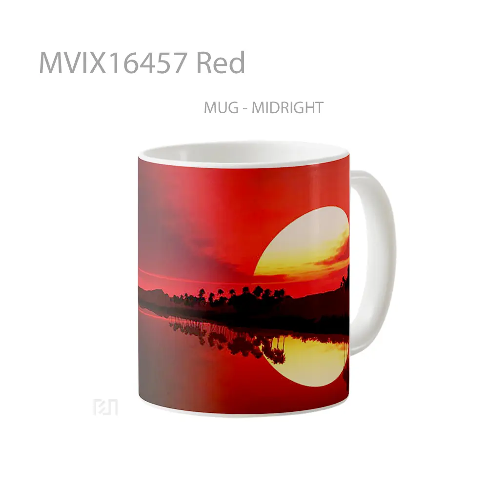 Mug Red Full Wrap Lanscape - All-side / Desain