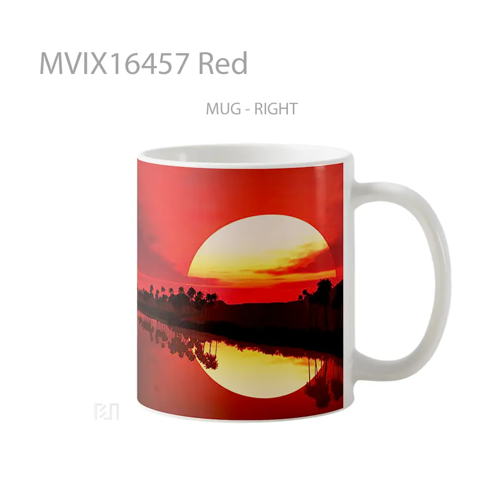 Mug Red Full Wrap Lanscape - All-side / Desain