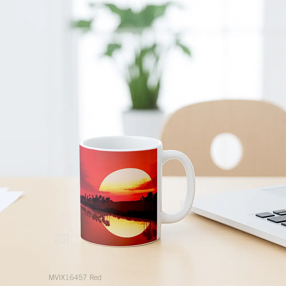 Mug Red Full Wrap Lanscape - All-side / Desain