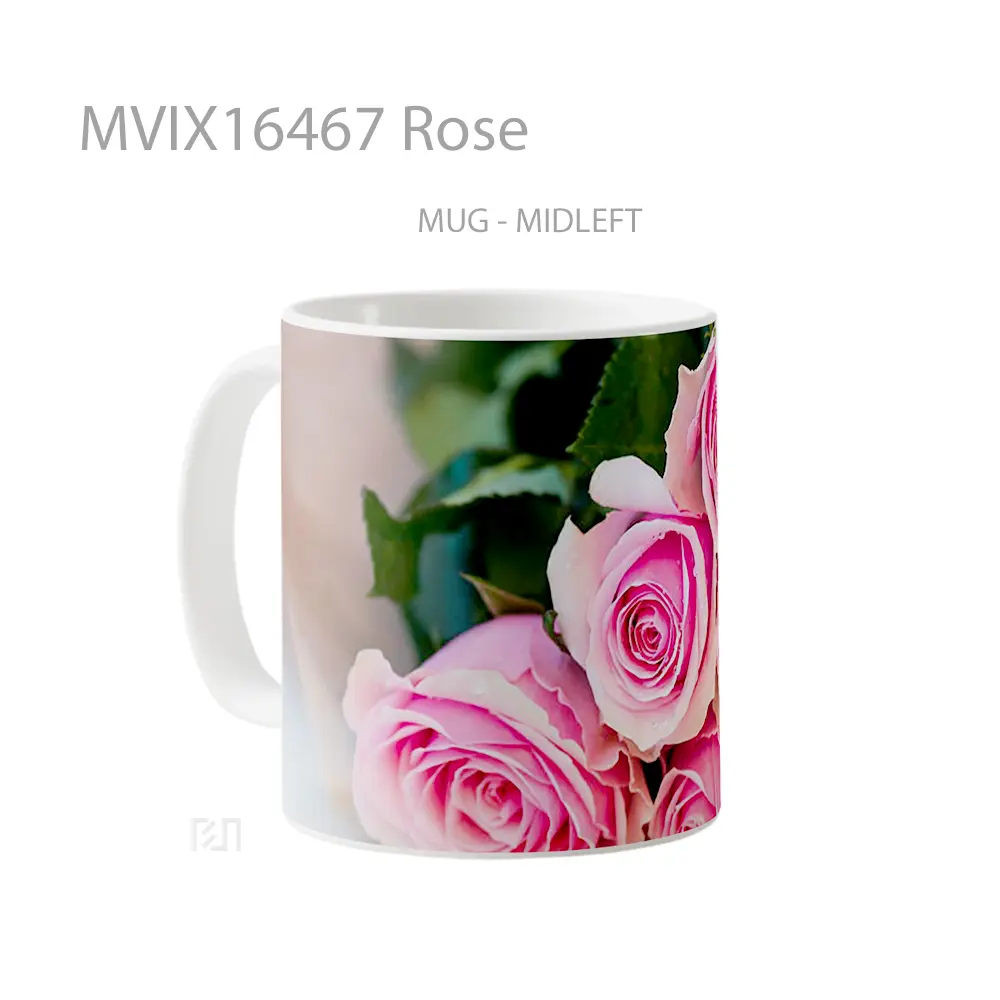 Mug Rose Full Wrap Lanscape - All-side / Desain