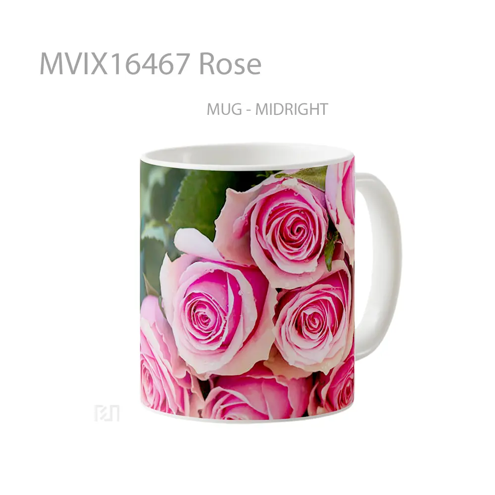 Mug Rose Full Wrap Lanscape - All-side / Desain
