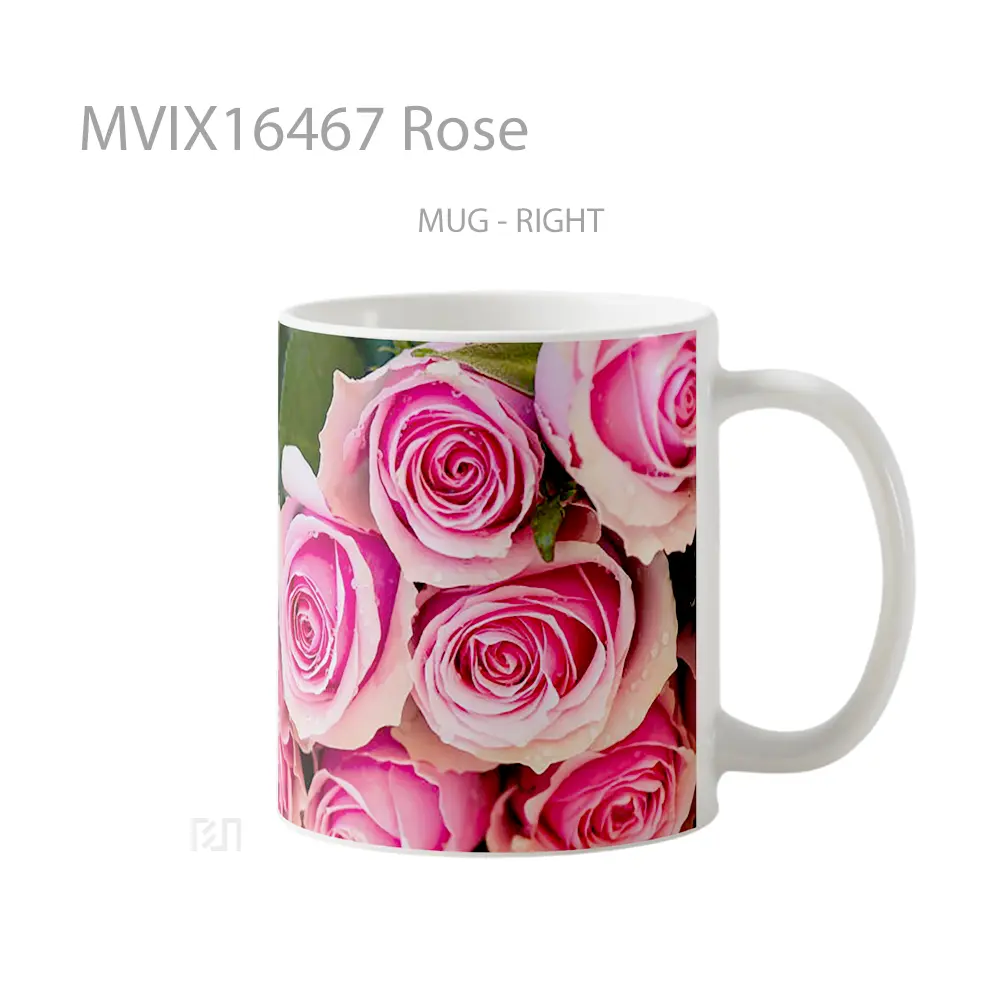 Mug Rose Full Wrap Lanscape - All-side / Desain