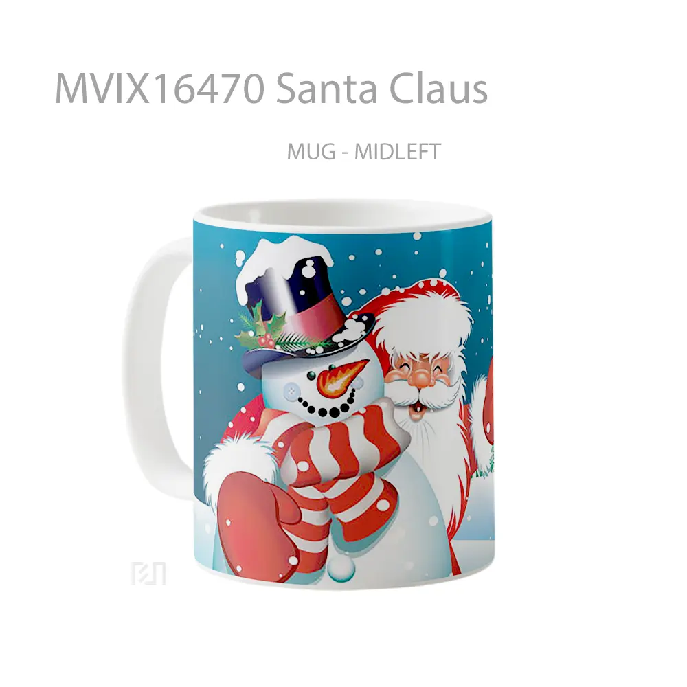 Mug Santa Claus Full Wrap Lanscape - All-side / Desain