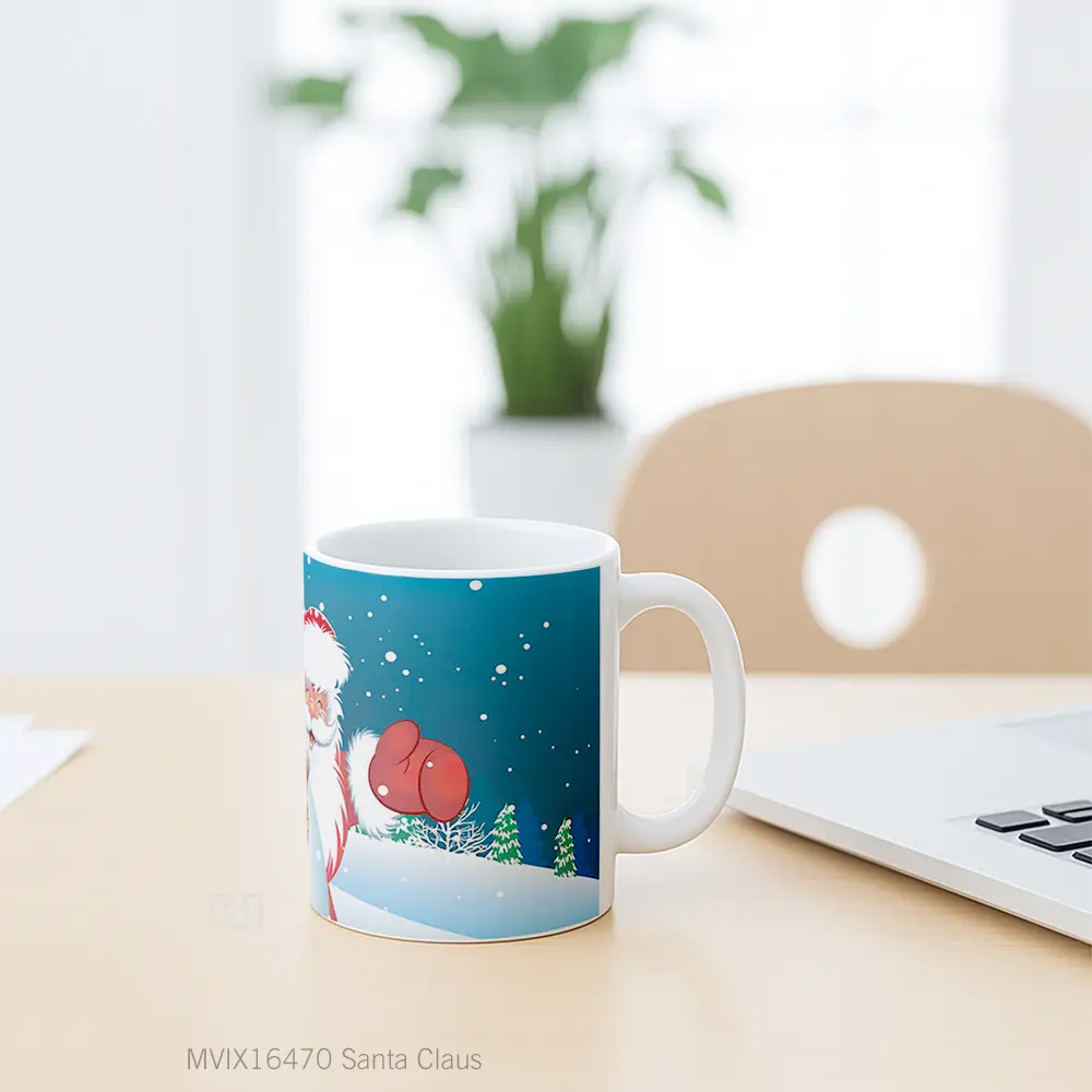 Mug Santa Claus Full Wrap Lanscape - All-side / Desain