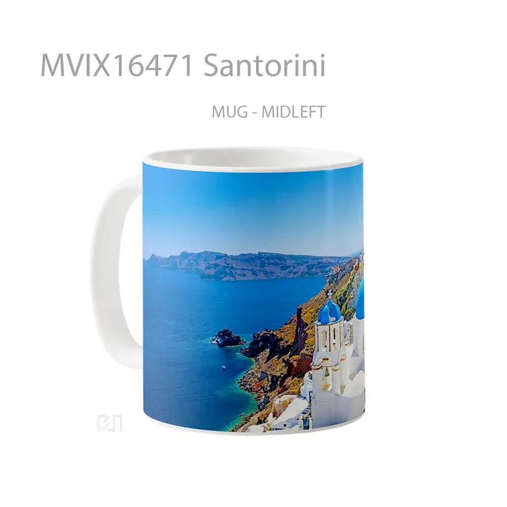 Mug Santorini Full Wrap Lanscape - All-side / Desain