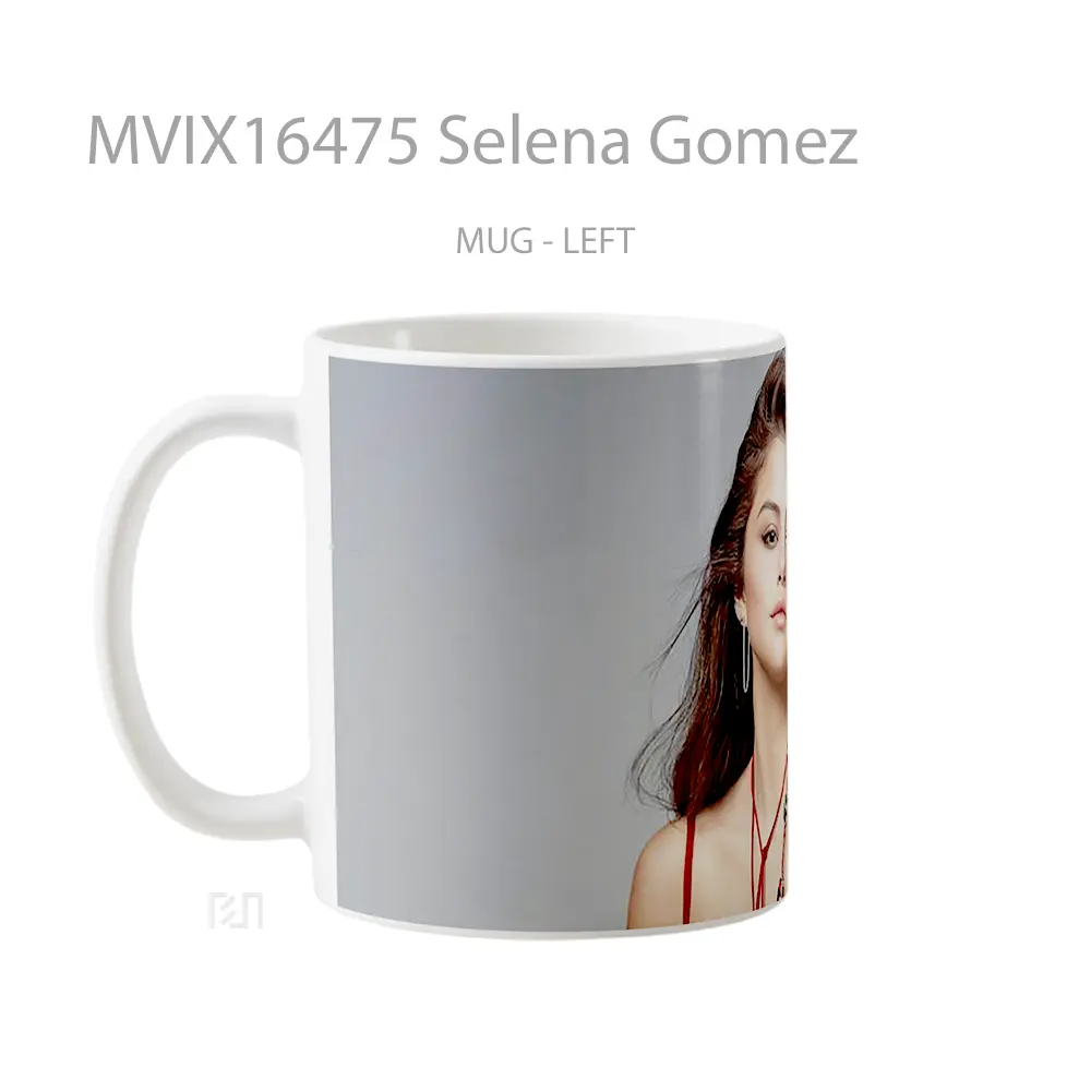 Mug Selena Gomez Full Wrap Lanscape - All-side / Desain
