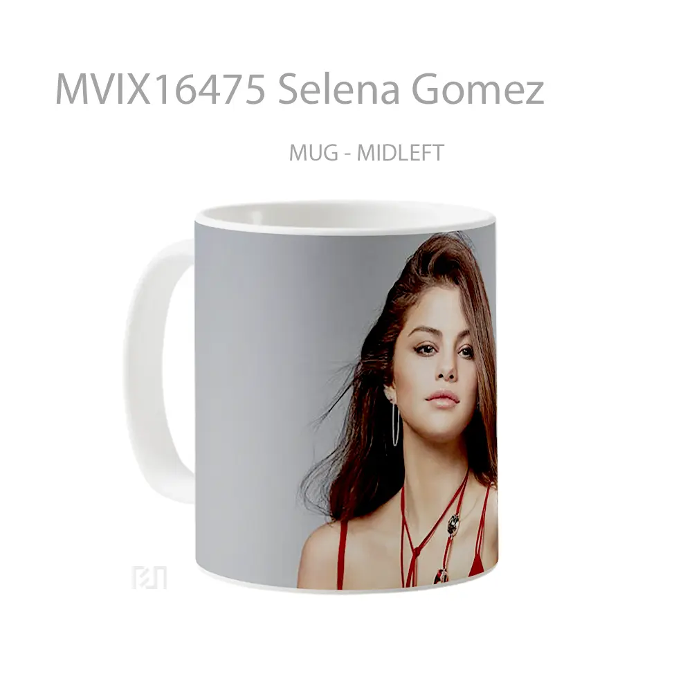 Mug Selena Gomez Full Wrap Lanscape - All-side / Desain