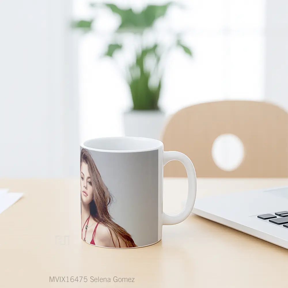 Mug Selena Gomez Full Wrap Lanscape - All-side / Desain