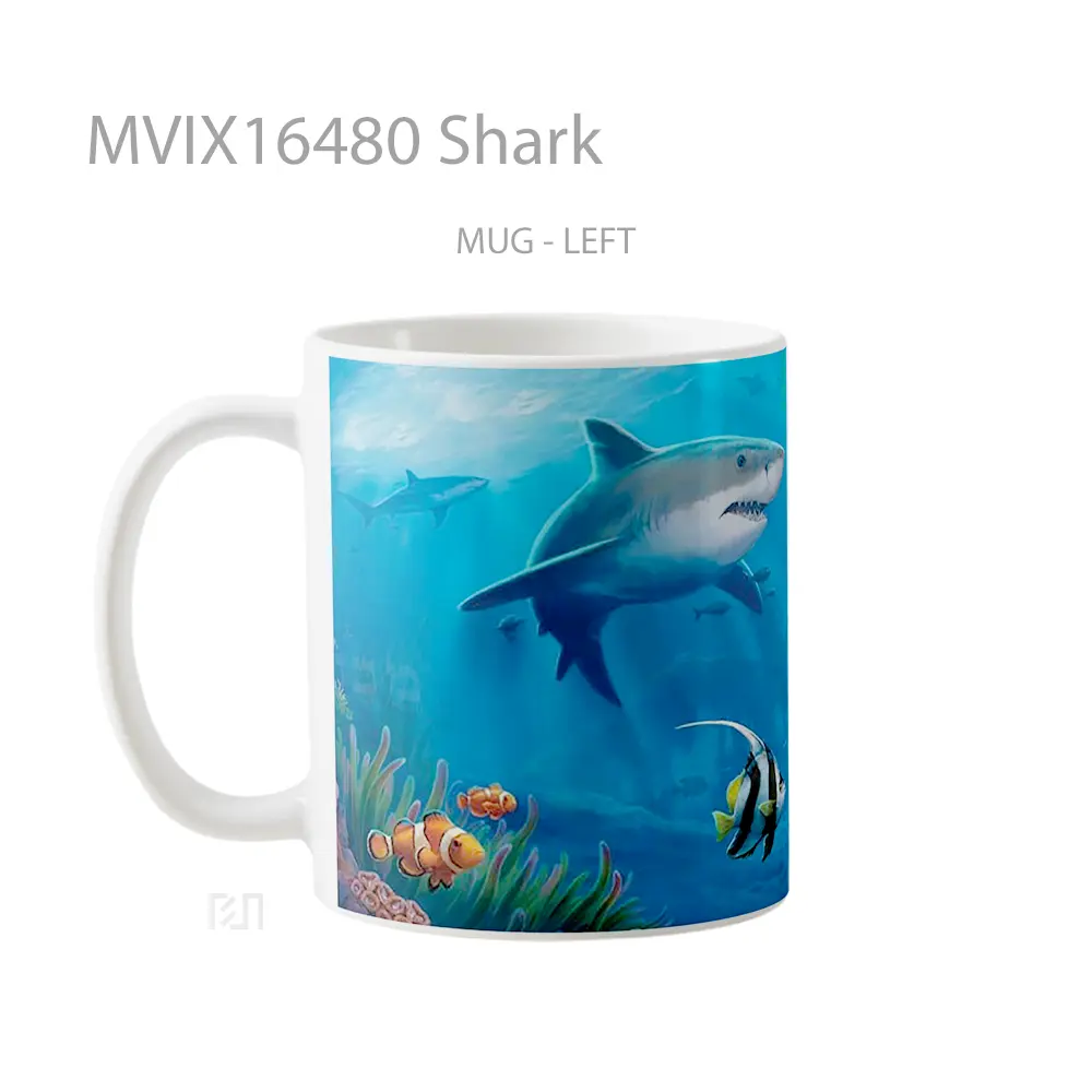 Mug Shark Full Wrap Lanscape - All-side / Desain