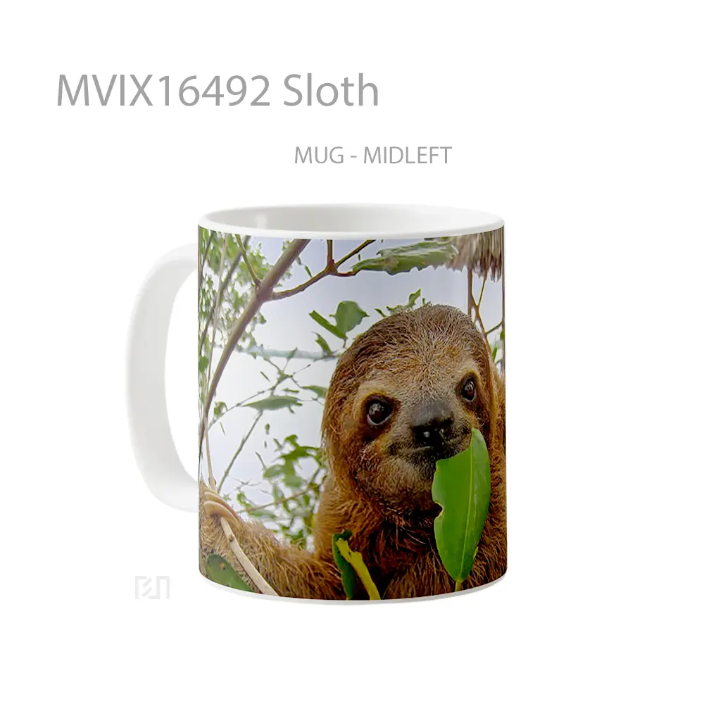 Mug Sloth Full Wrap Lanscape - All-side / Desain