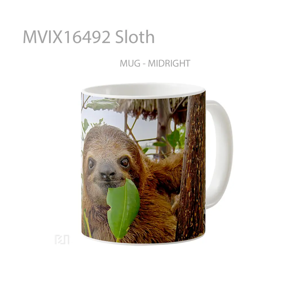 Mug Sloth Full Wrap Lanscape - All-side / Desain