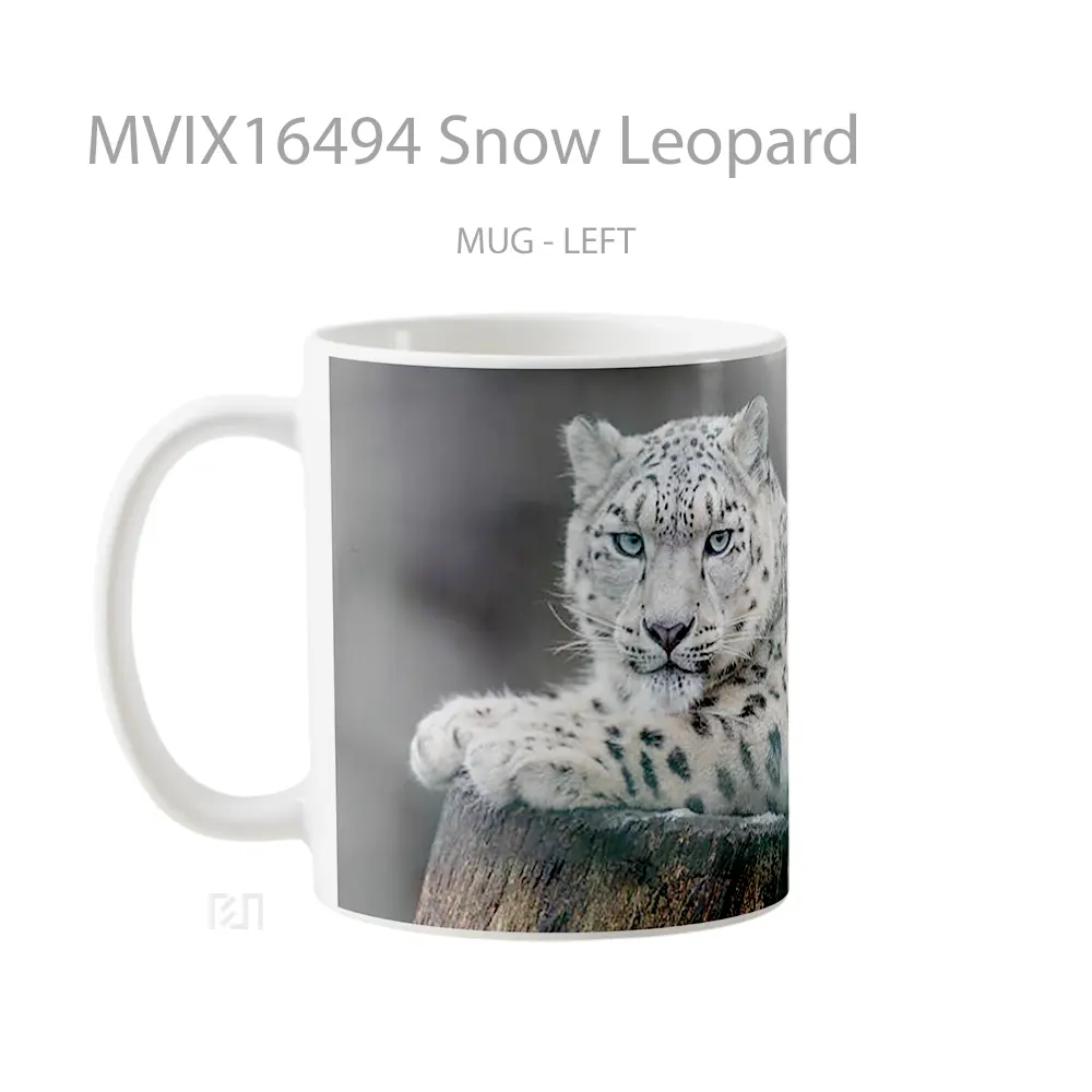 Mug Snow Leopard Full Wrap Lanscape - All-side / Desain
