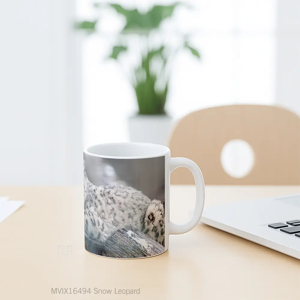 Mug Snow Leopard Full Wrap Lanscape - All-side / Desain
