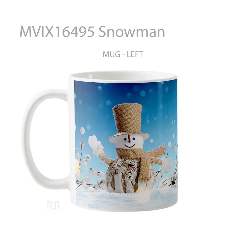 Mug Snowman Full Wrap Lanscape - All-side / Desain