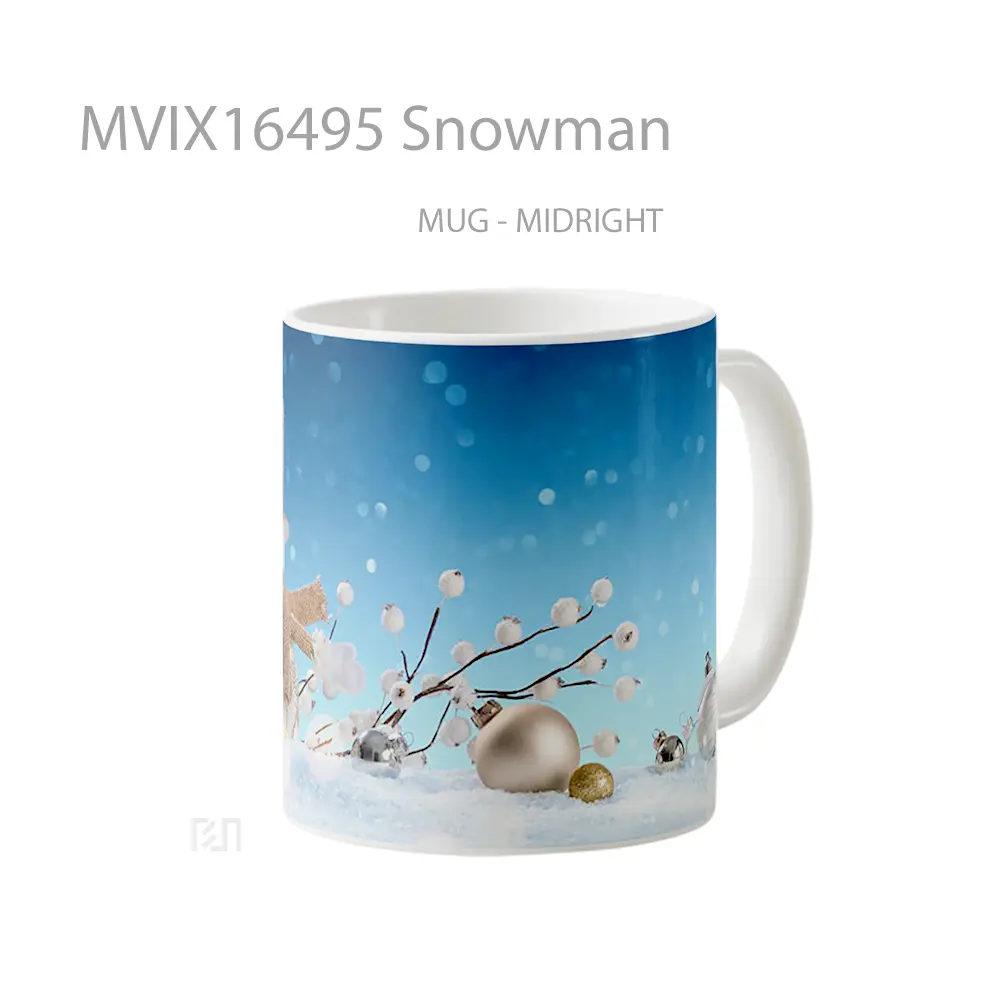 Mug Snowman Full Wrap Lanscape - All-side / Desain